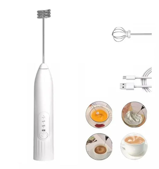 (COMPRE 1 LEVE 2) -  Batedor Misturador Mixer Elétrico para Bebidas Leite Café Portátil
