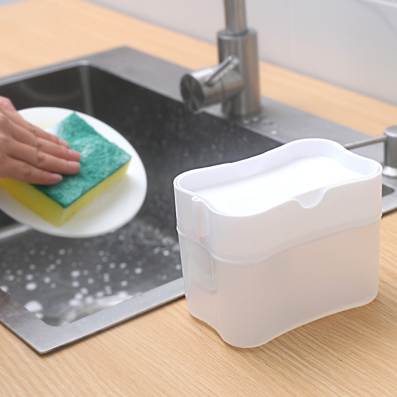 Dispenser Porta Sabão Detergente 2 Em 1 Suporte Para Esponja ZumaClean