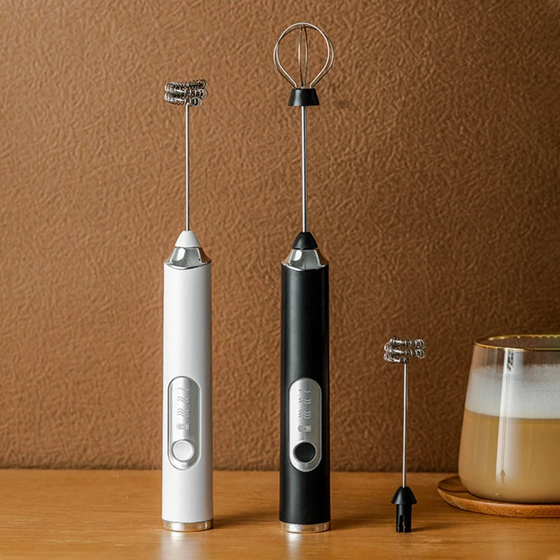 (COMPRE 1 LEVE 2) -  Batedor Misturador Mixer Elétrico para Bebidas Leite Café Portátil