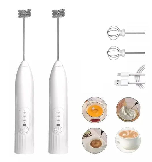 (COMPRE 1 LEVE 2) -  Batedor Misturador Mixer Elétrico para Bebidas Leite Café Portátil