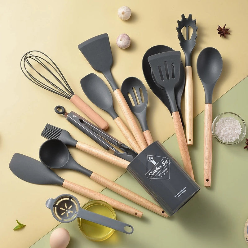 Conjunto de Utensílios em Silicone 12 Peças