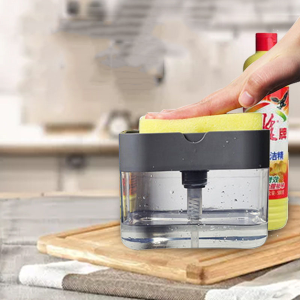 Dispenser Porta Sabão Detergente 2 Em 1 Suporte Para Esponja ZumaClean