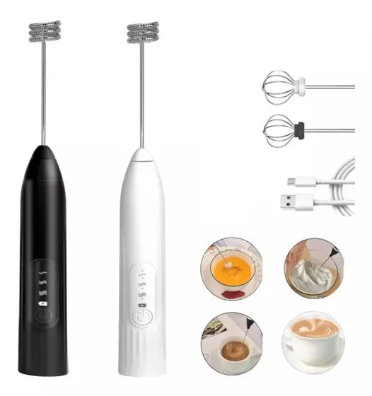 (COMPRE 1 LEVE 2) -  Batedor Misturador Mixer Elétrico para Bebidas Leite Café Portátil