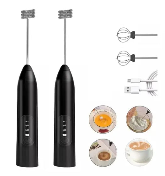 (COMPRE 1 LEVE 2) -  Batedor Misturador Mixer Elétrico para Bebidas Leite Café Portátil