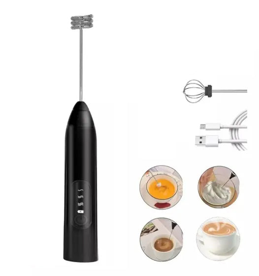 (COMPRE 1 LEVE 2) -  Batedor Misturador Mixer Elétrico para Bebidas Leite Café Portátil
