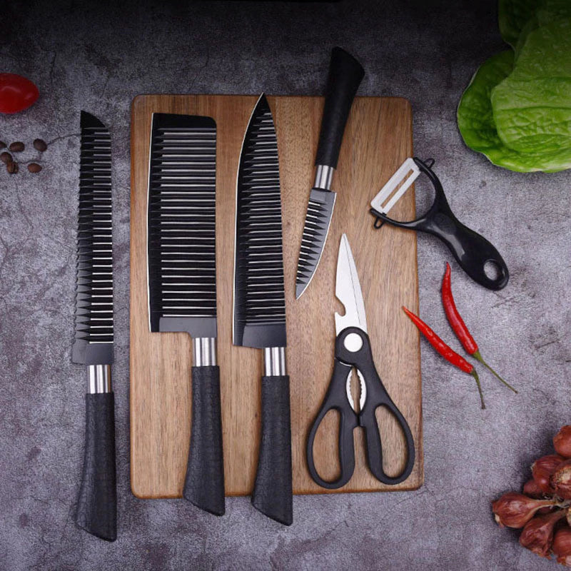 Kit Facas de cozinha/Churrasco Profissional Antiaderente 6 Peças